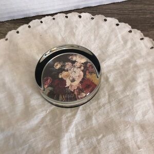 Vtg National Gallery Floral Glass Paperweight
